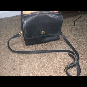 Coach Black Vintage Leather Court Crossbody
